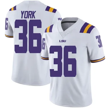 Men's Limited Cade York LSU Tigers Football College Jersey - White