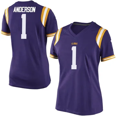 Women's Game Aaron Anderson LSU Tigers Football College Jersey - Purple