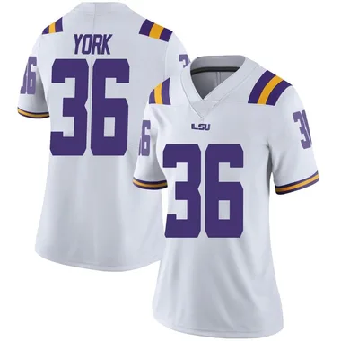 Women's Limited Cade York LSU Tigers Football College Jersey - White