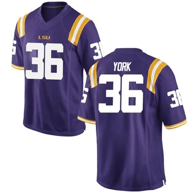 Youth Game Cade York LSU Tigers Football College Jersey - Purple