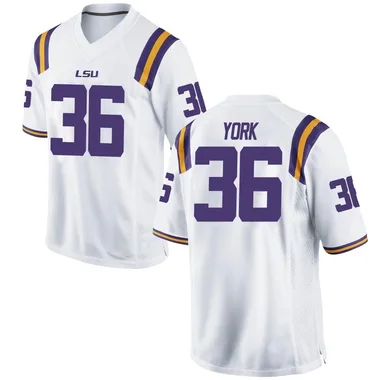 Youth Game Cade York LSU Tigers Football College Jersey - White